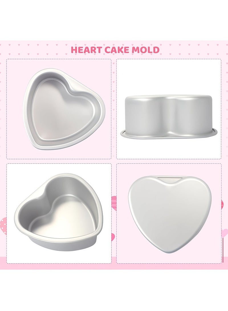 قالب كيك على شكل قلب 4 بوصات / 6 بوصات / 8 بوصات من الفولاذ المقاوم للصدأ قالب كيك على شكل قلب قالب كيك الجبن لعيد الحب أدوات خبز مريحة لحفلات الزفاف - Image 4